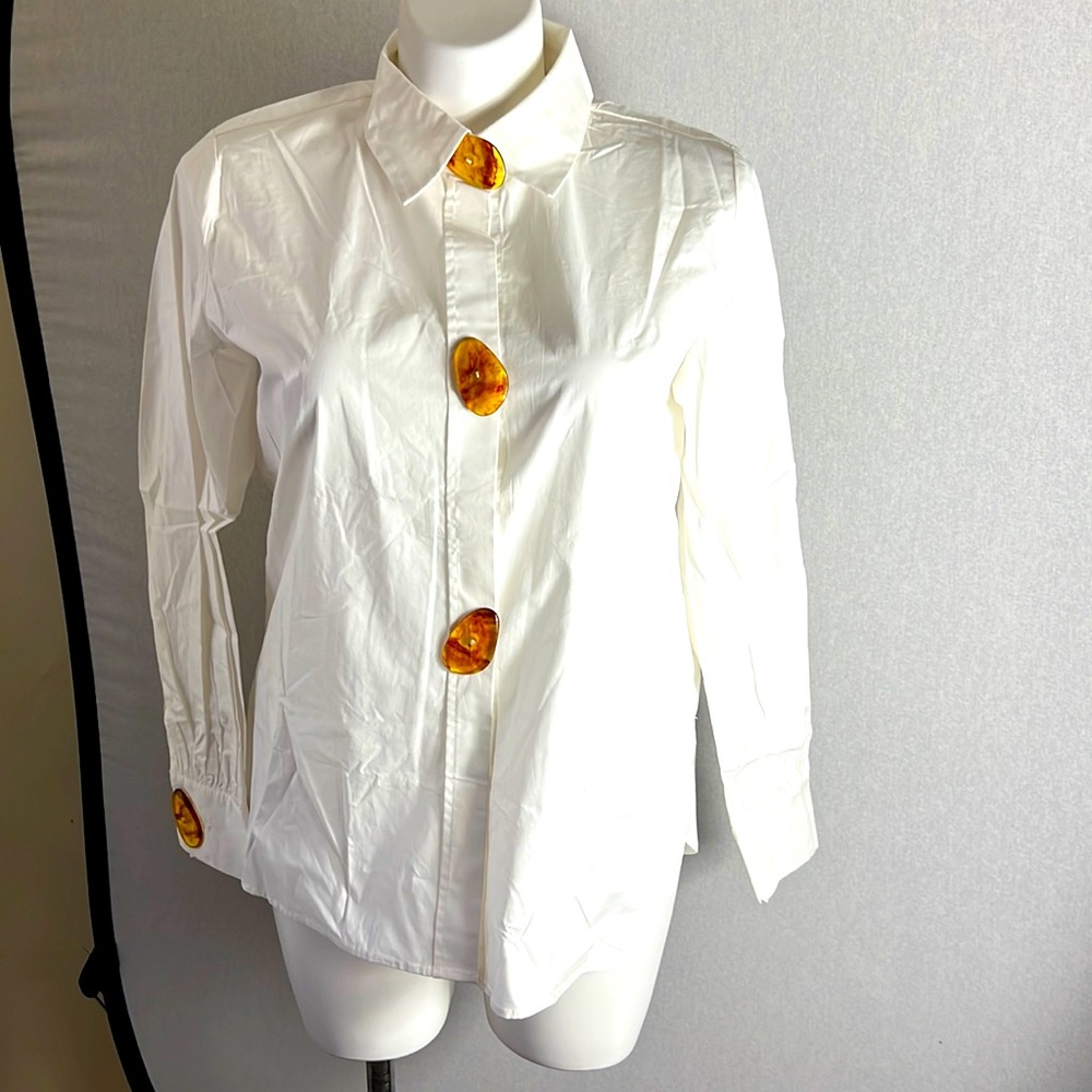Atoir Revolve women dress shirt size 10 US ivory white NWT